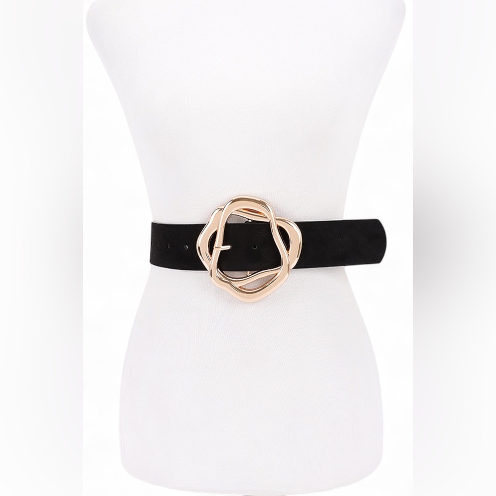 Vegan Suede Statement Belt - Brown, Camel, Black